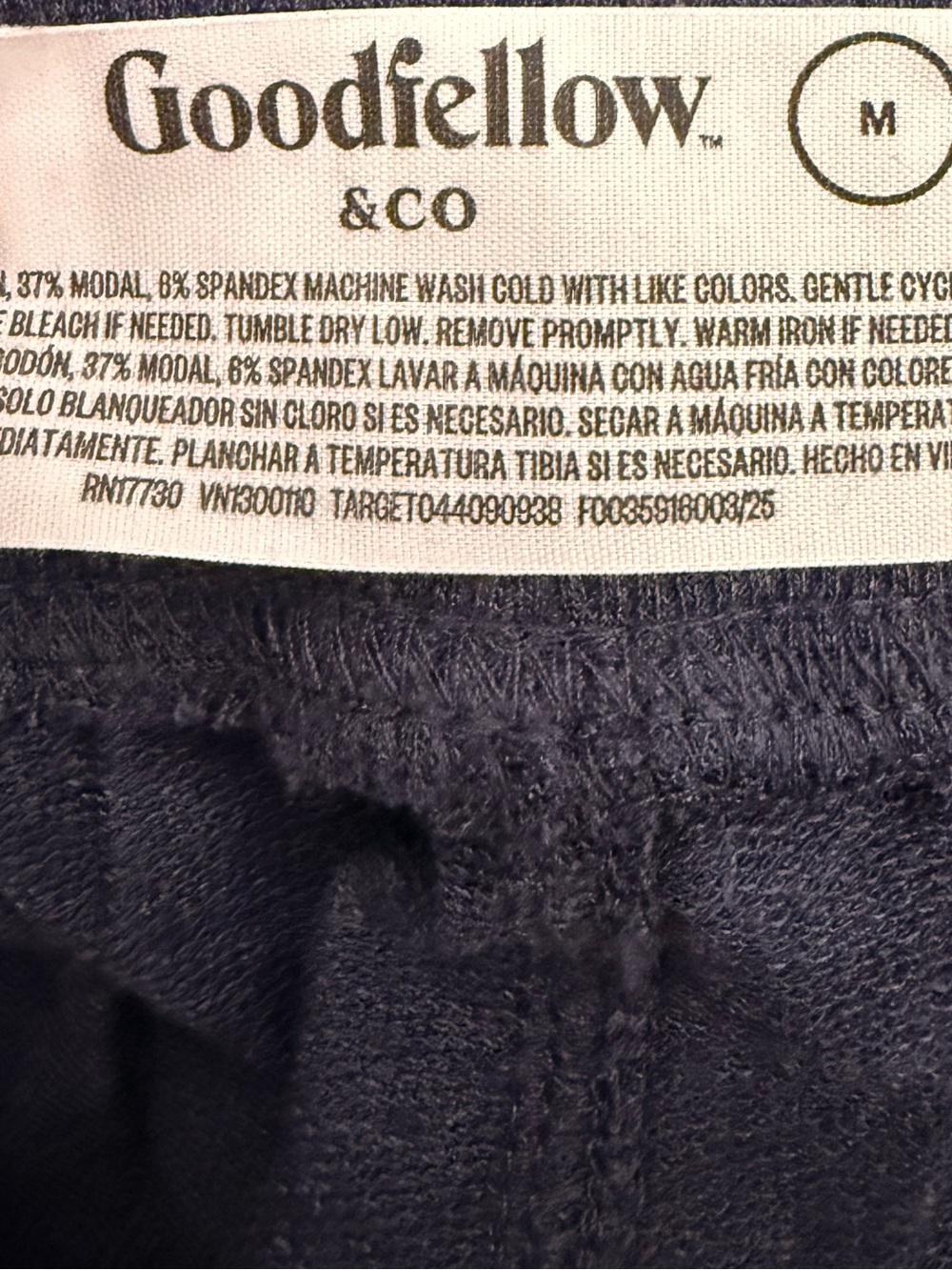 NWT M Goodfellow & Co Navy Blue Men's Jogger Sweatpants - Picture 3 of 3